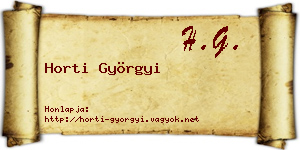 Horti Györgyi névjegykártya